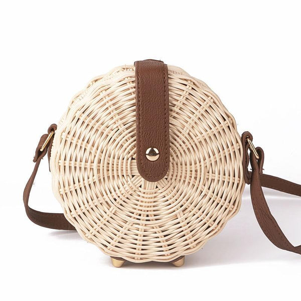 Sac a main en rotin rond a bandouliere Chloe Sac en osier rotin Terre du bois